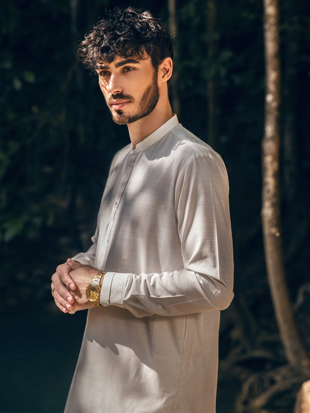 White Kameez Shalwar - AL-KS-2851 - Image 3