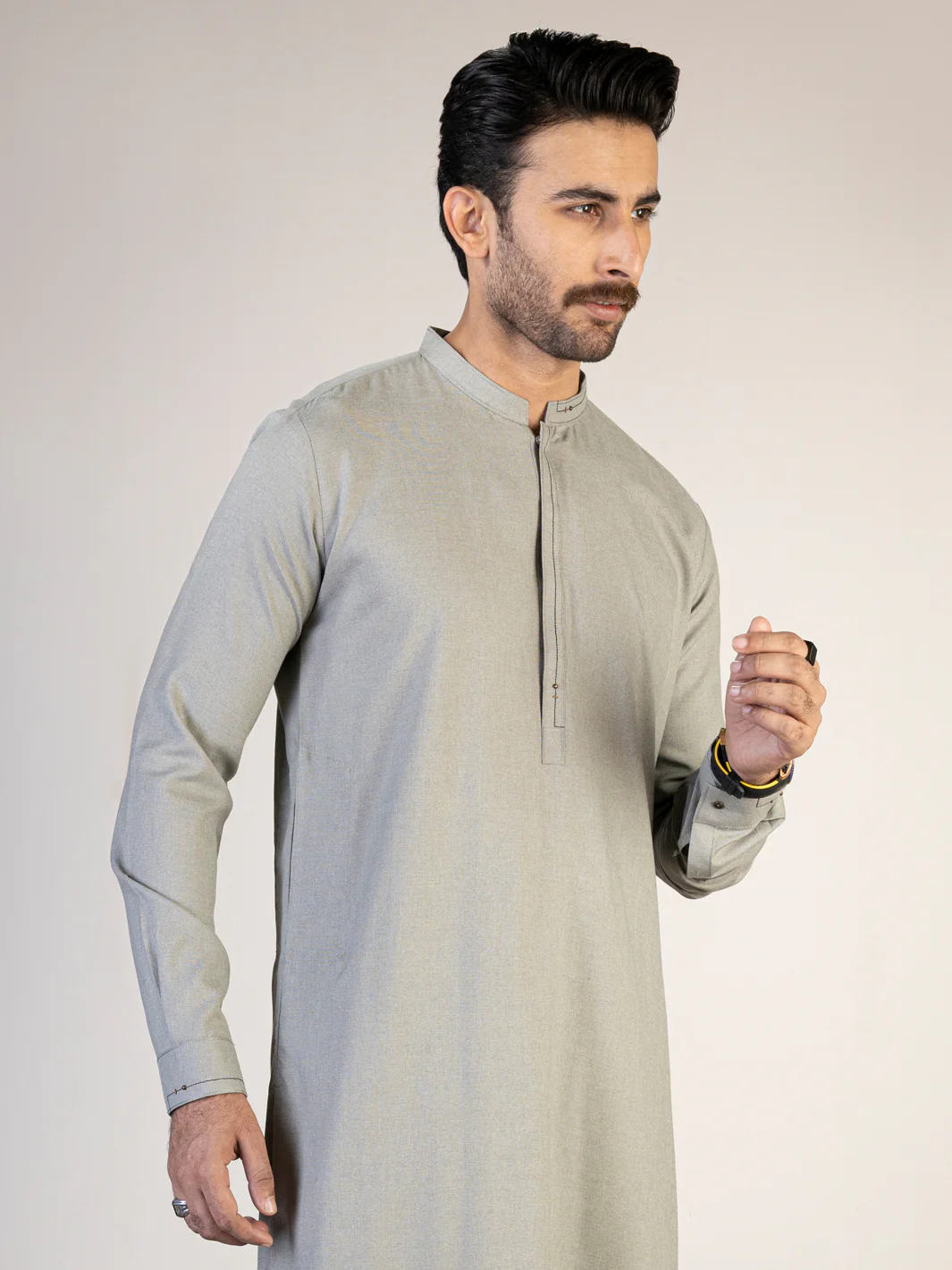 Light Green Kameez Shalwar - AL-KS-2854 - Image 4