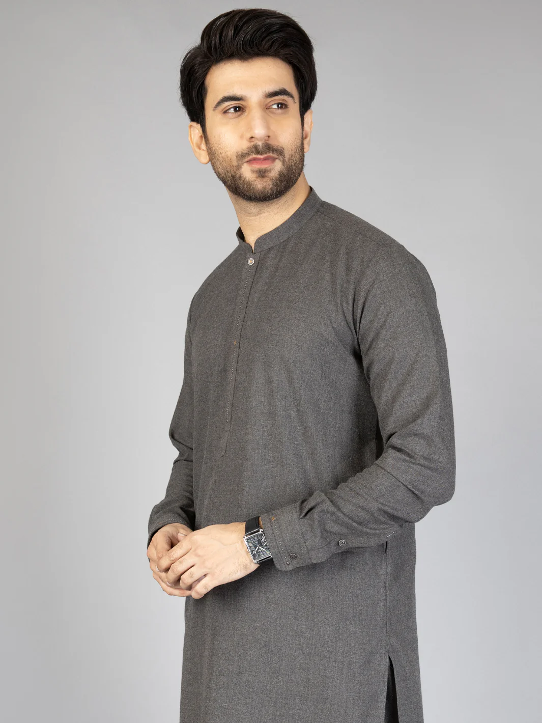 Grey Blended Kameez Shalwar - AL-KS-2855 - Image 2