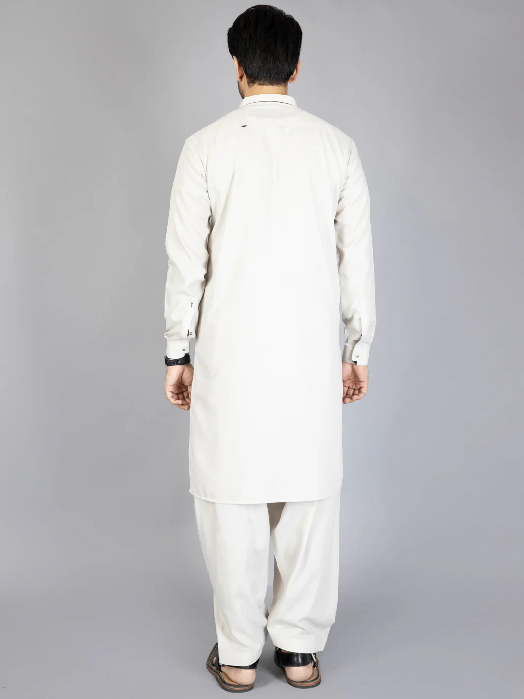Light Grey Blended Kameez Shalwar - AL-KS-2864 - Image 4