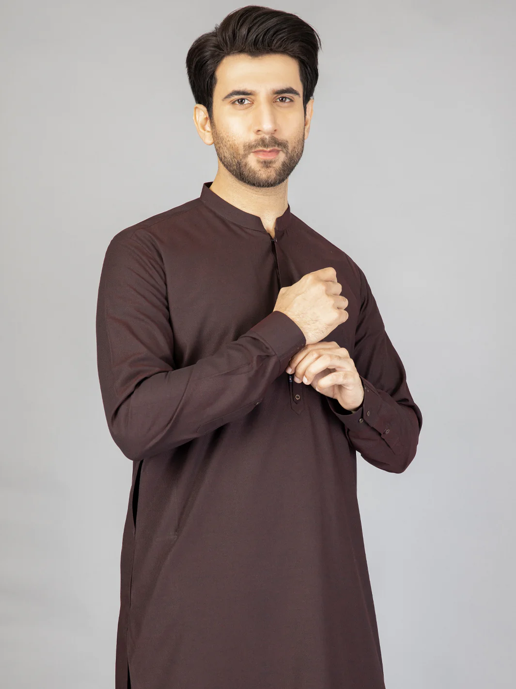 Maroon Blended Kameez Shalwar - AL-KS-2868 - Image 4