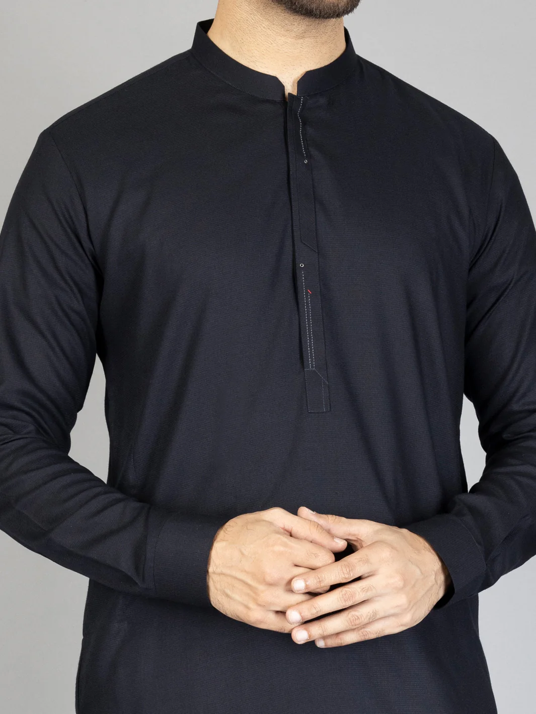 Dark Blue Blended Kameez Shalwar - AL-KS-2872 - Image 2