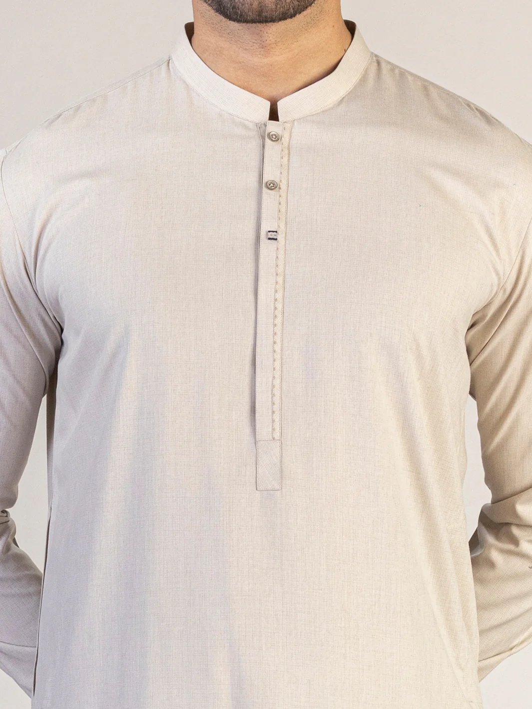 Light Beige Kameez Shalwar - AL-KS-2874 - Image 2