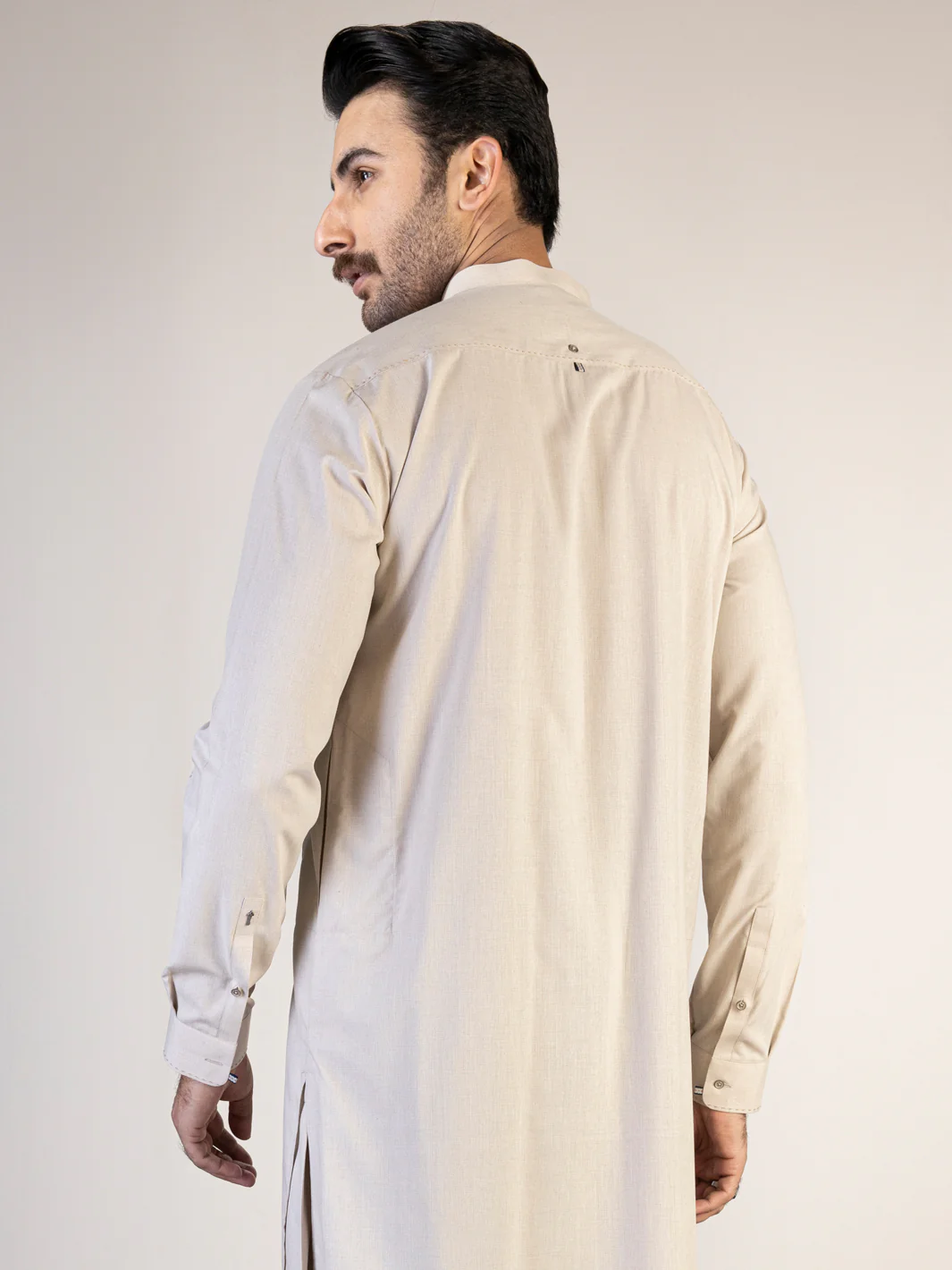 Light Beige Kameez Shalwar - AL-KS-2874 - Image 3