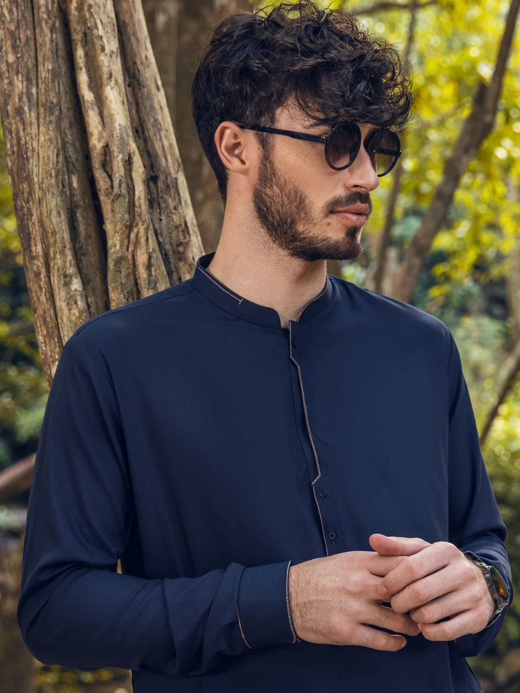 Navy Blue Kameez Shalwar - AL-KS-2890 - Image 3