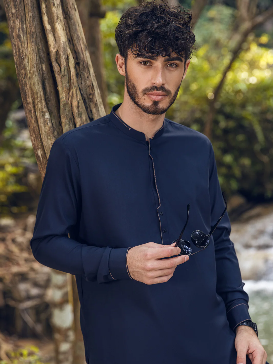 Navy Blue Kameez Shalwar - AL-KS-2890 - Image 4