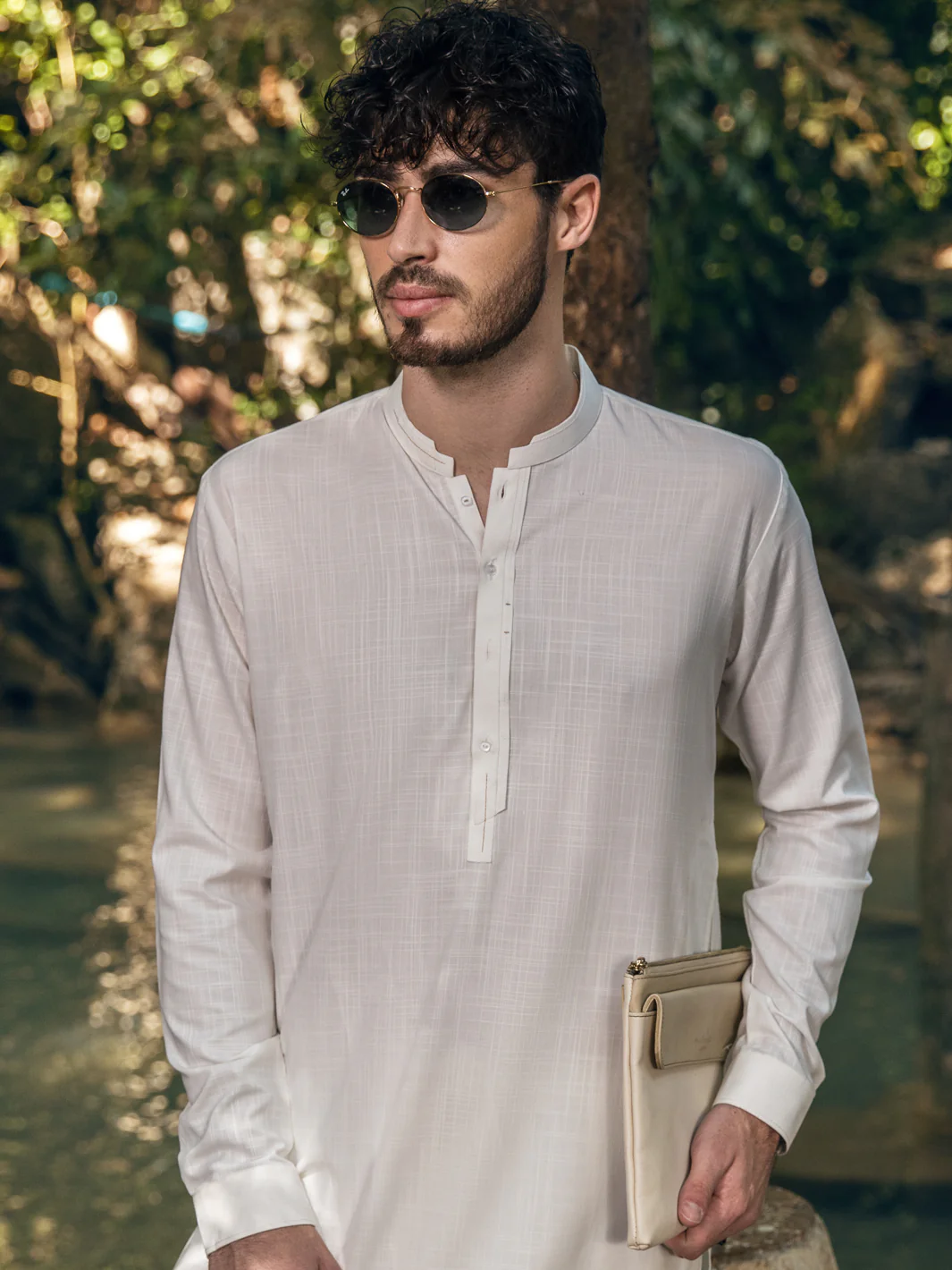 White Kameez Shalwar - AL-KS-2894 - Image 4