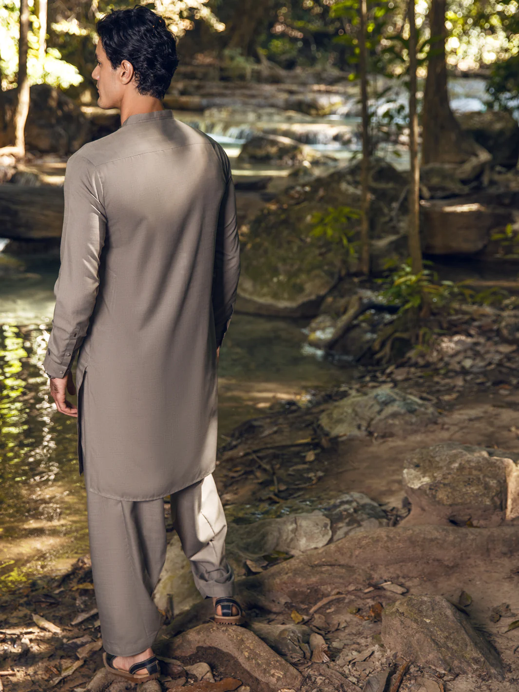 Green Kameez Shalwar - AL-KS-2895 - Image 2