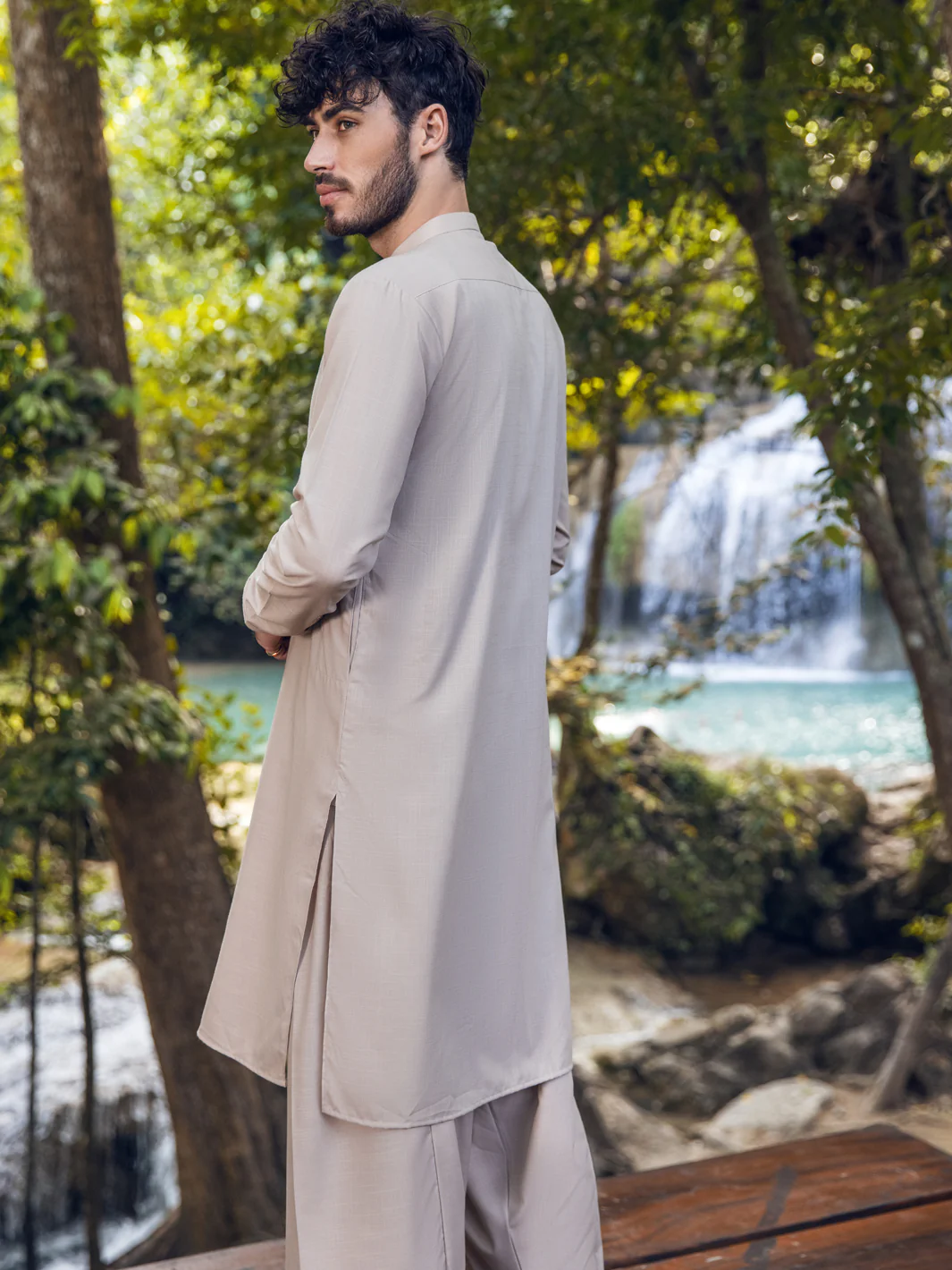 Beige Kameez Shalwar - AL-KS-2897 - Image 2