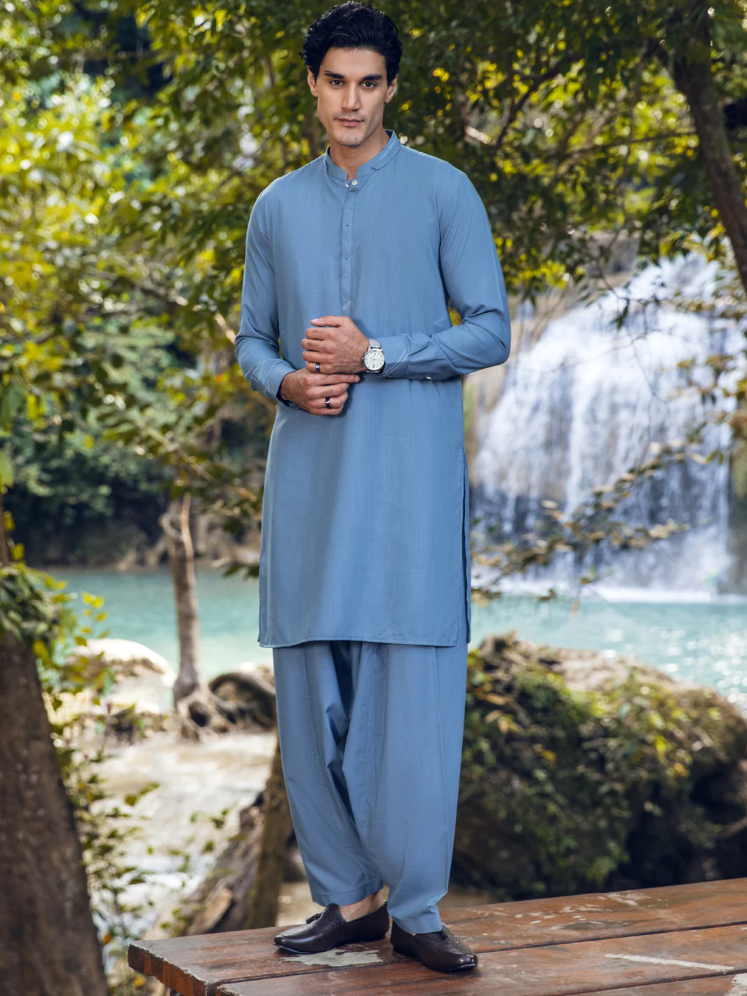 Light Blue Kameez Shalwar - AL-KS-2898