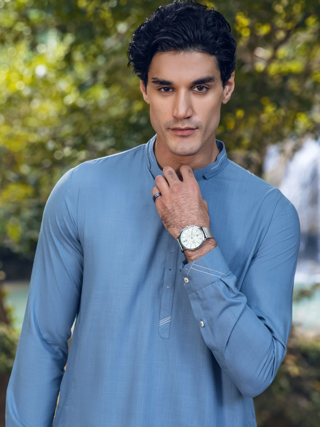 Light Blue Kameez Shalwar - AL-KS-2898 - Image 4