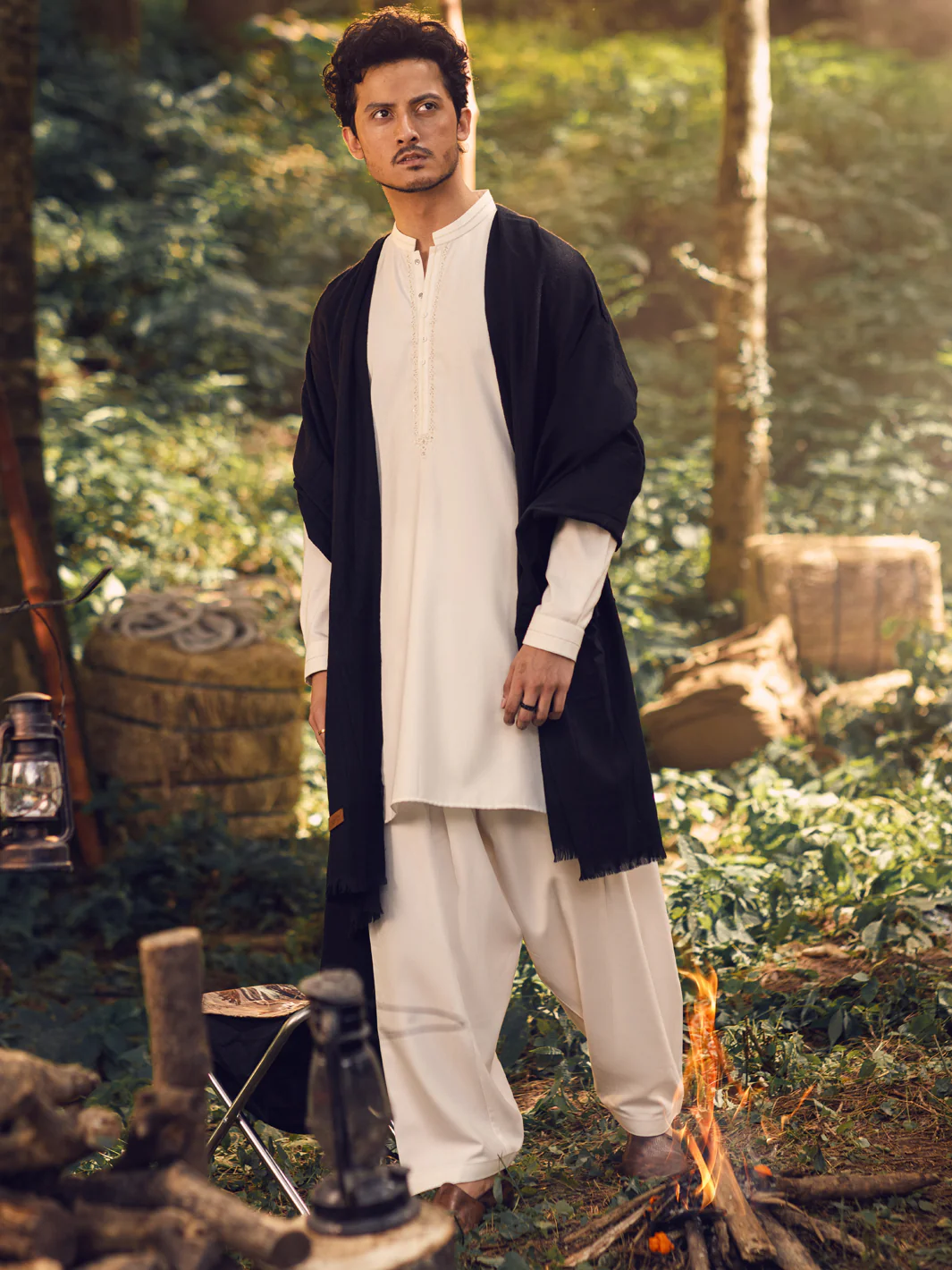 Off White Kameez Shalwar - AL-KS-2899 - Image 4