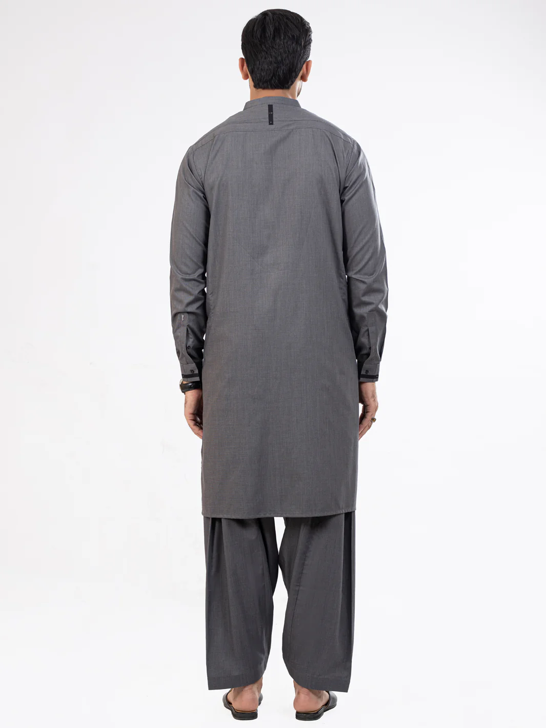 Dark Grey Blended Kameez Shalwar - AL-KS-2902 - Image 3