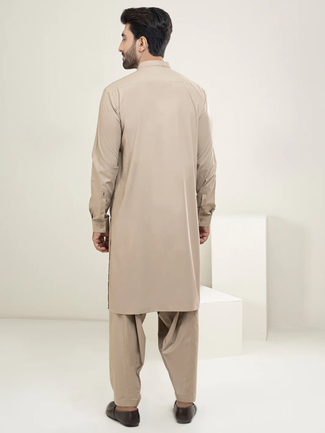 Beige Kameez Shalwar - AL-KS-2909 - Image 3