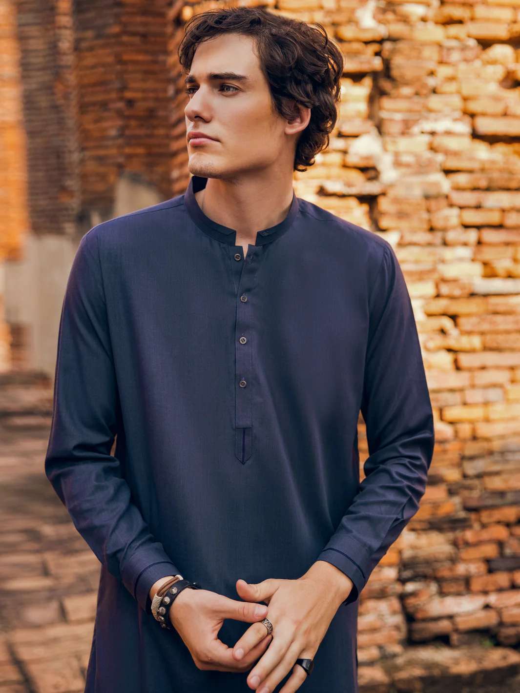 Dark Grey Kameez Shalwar - AL-KS-2910 - Image 3