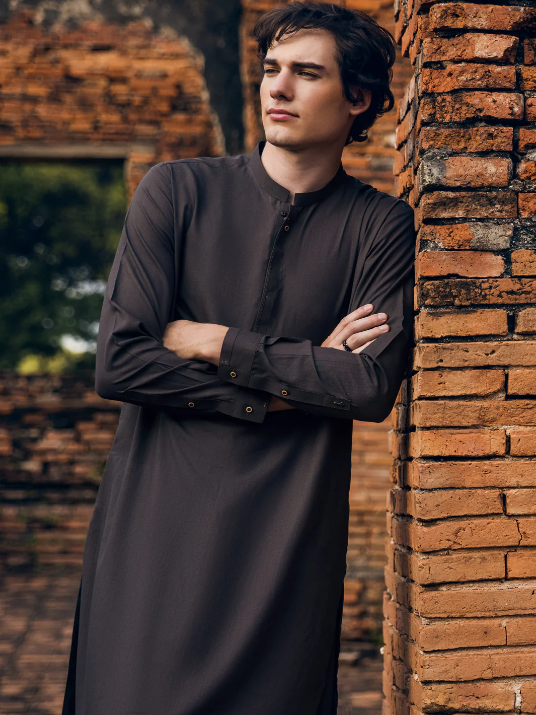 Brown Kameez Shalwar - AL-KS-2911 - Image 5