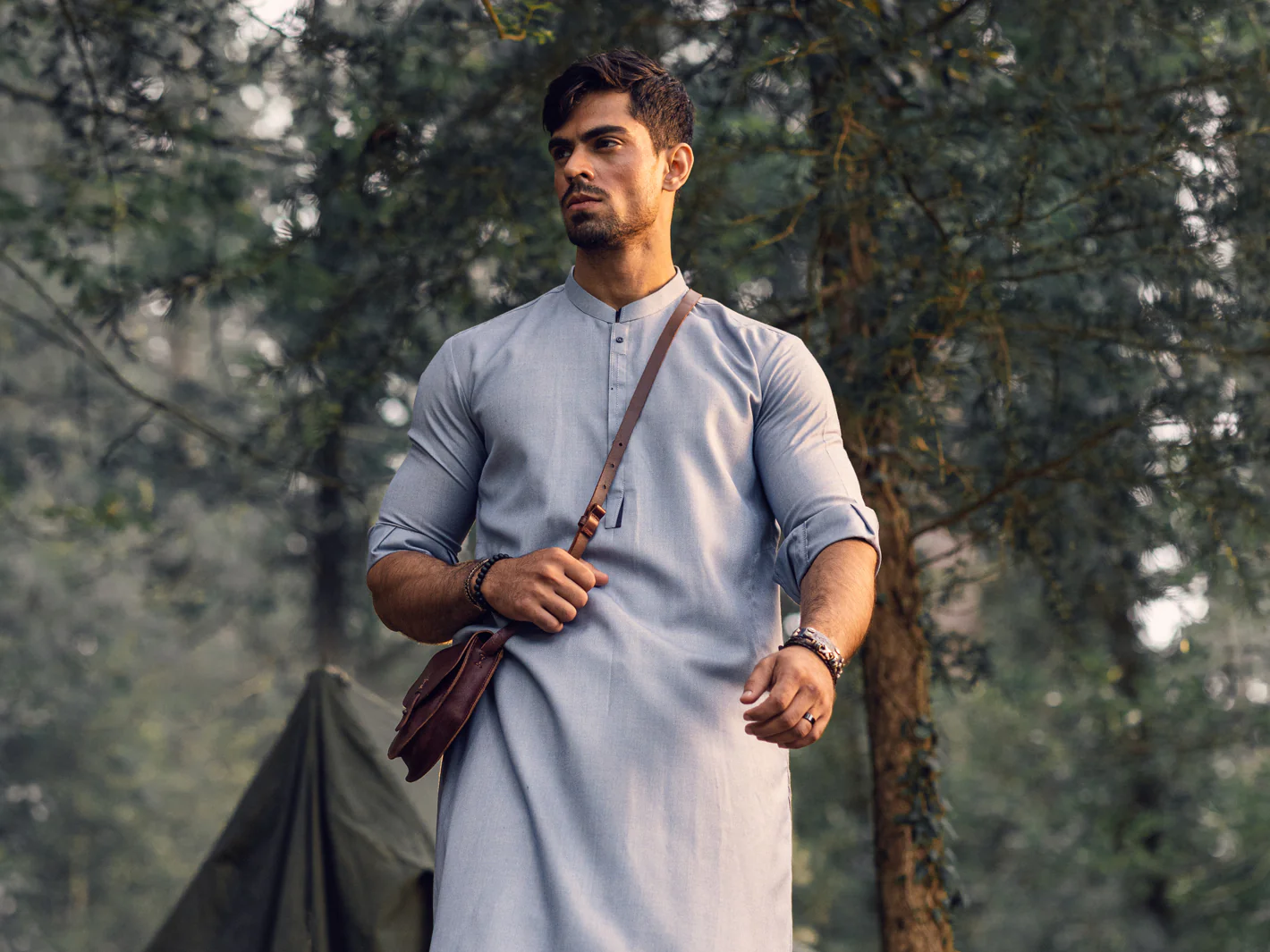 Light Blue Kameez Shalwar - AL-KS-2920 - Image 4