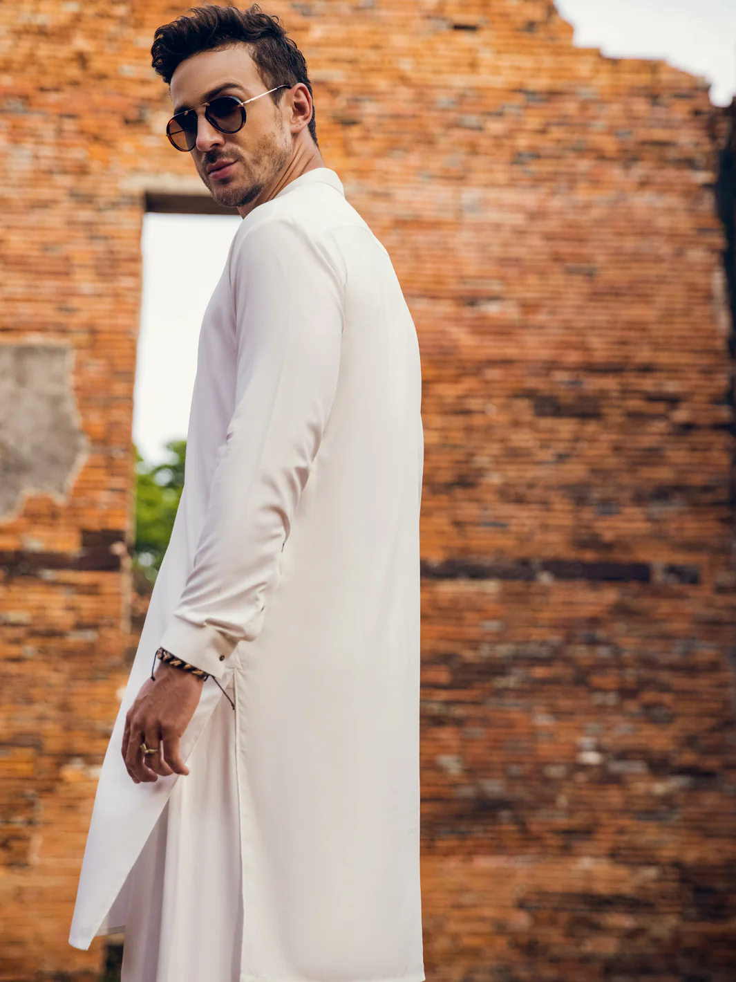 White Kameez Shalwar - AL-KS-2921 - Image 2