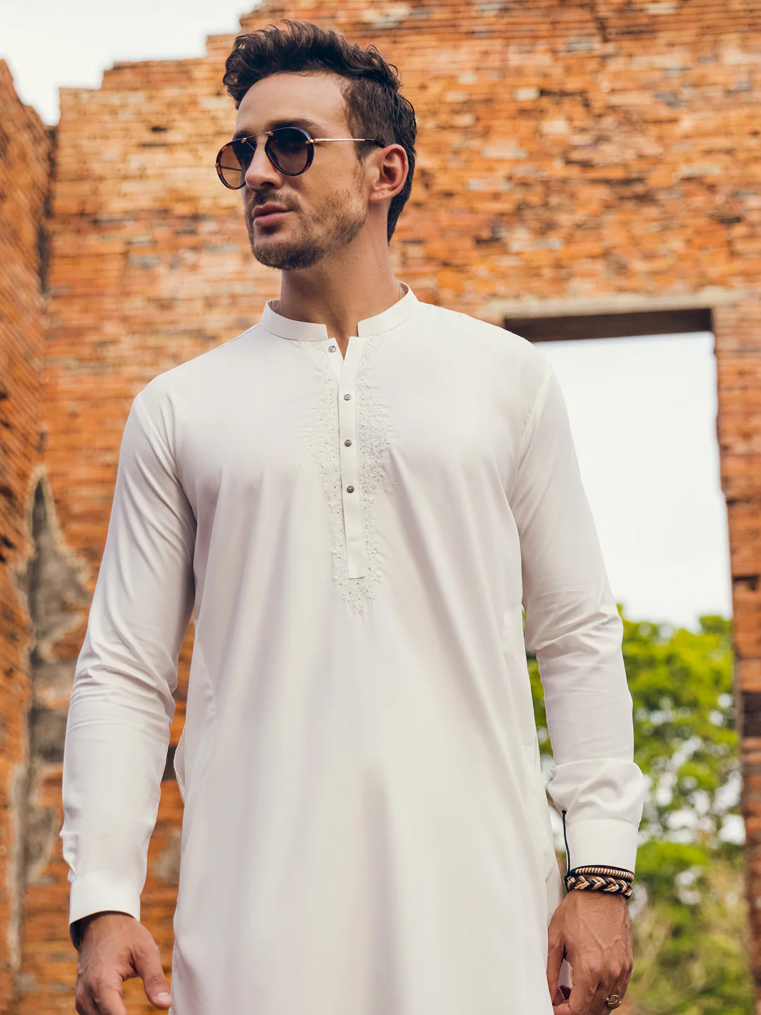 White Kameez Shalwar - AL-KS-2921 - Image 4