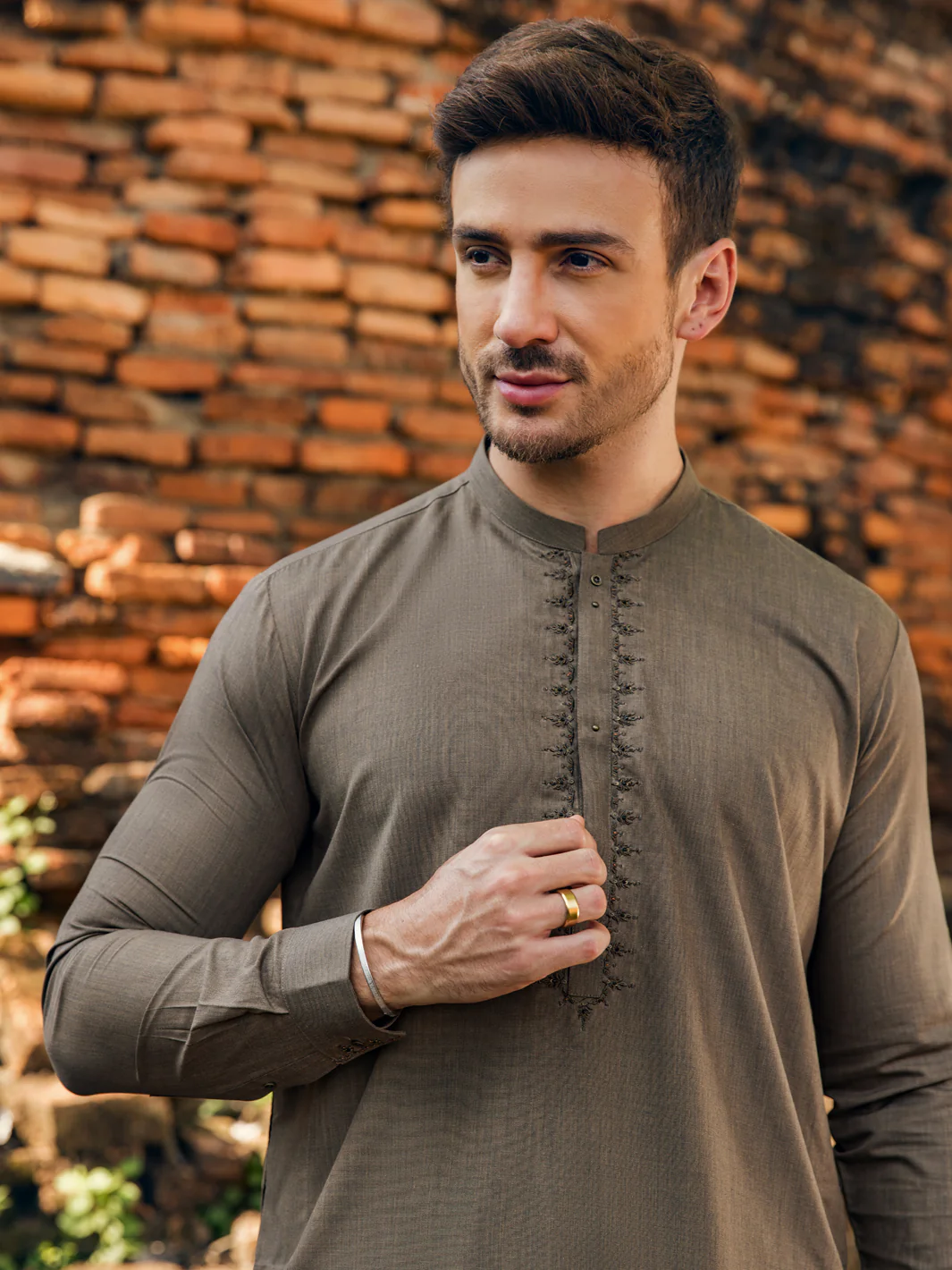 Green Kameez Shalwar - AL-KS-2923 - Image 3