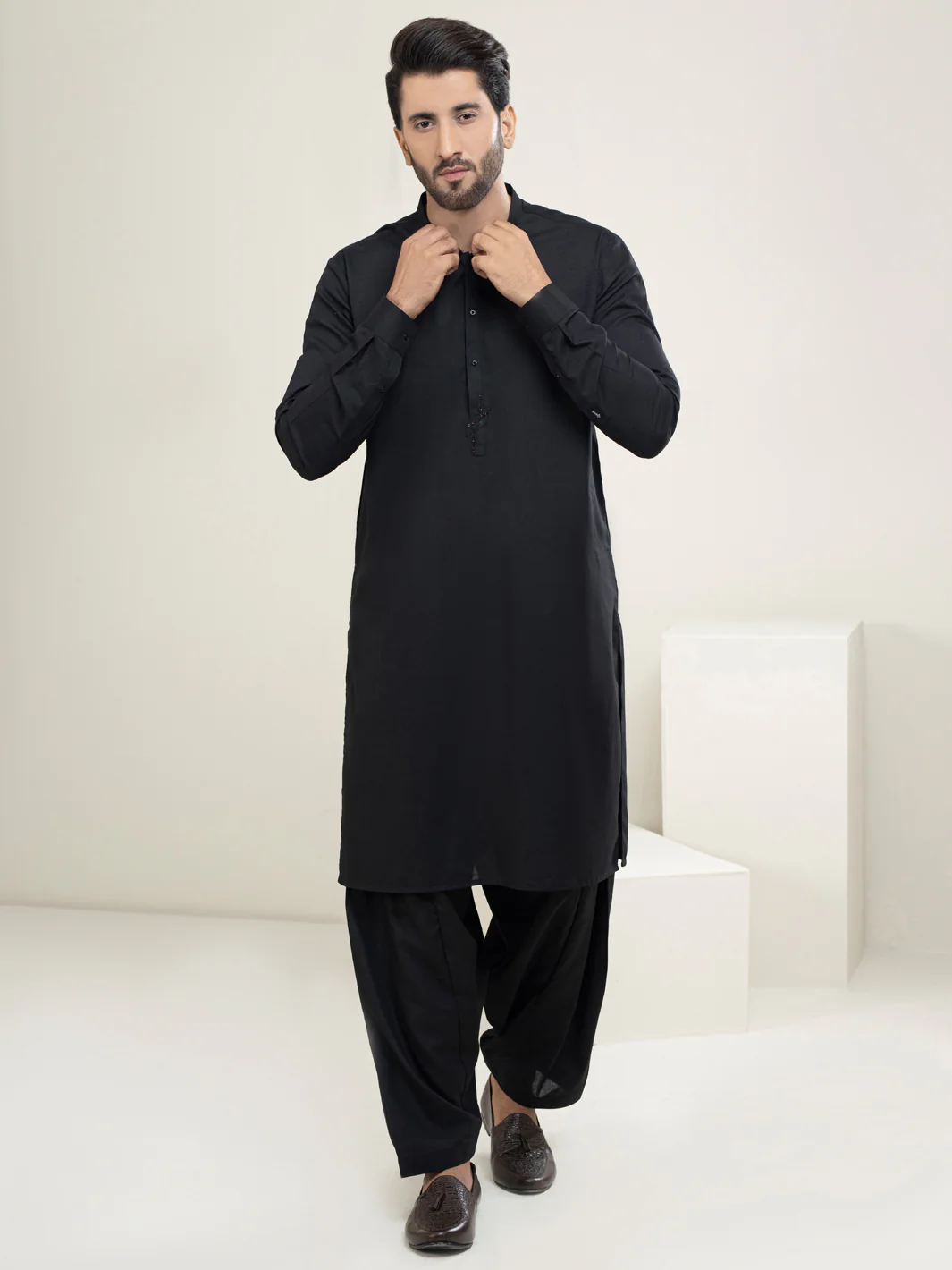 Black Kameez Shalwar - AL-KS-2933