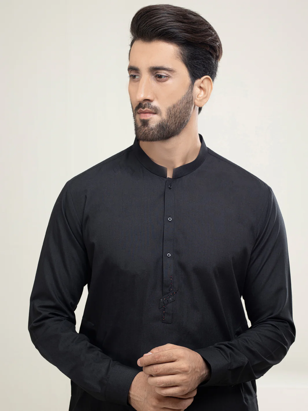 Black Kameez Shalwar - AL-KS-2933 - Image 3