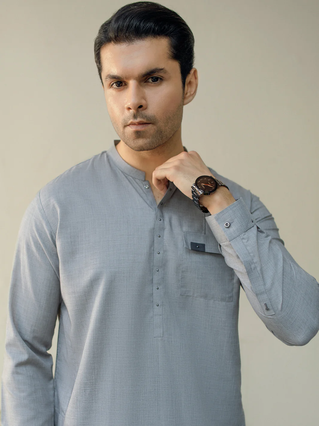 Light Grey Kameez Shalwar - AL-KS-2934 - Image 4