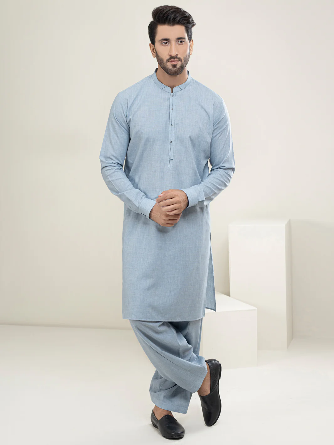 Light Blue Kameez Shalwar - AL-KS-2946