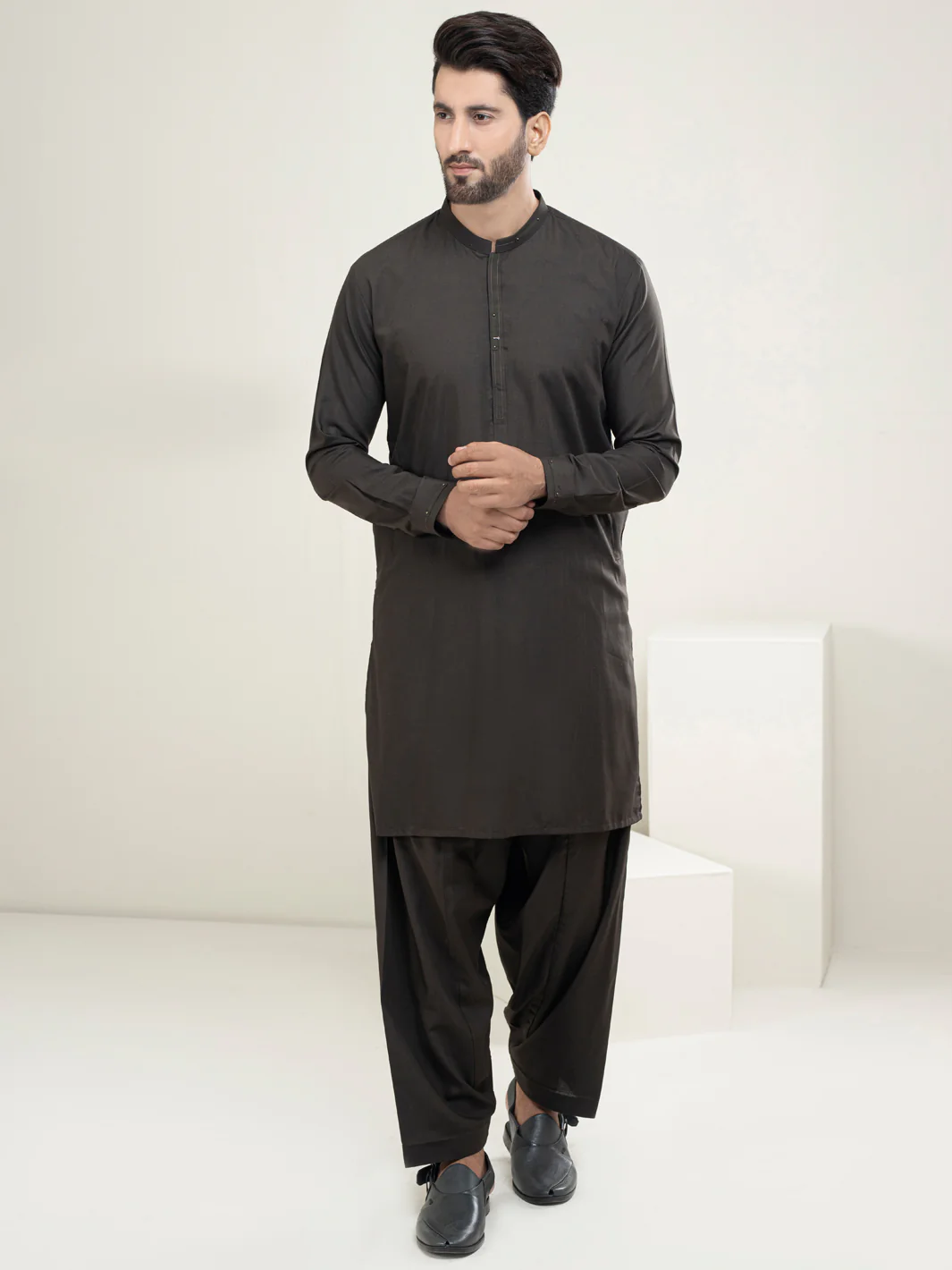Dark Green Kameez Shalwar - AL-KS-2949