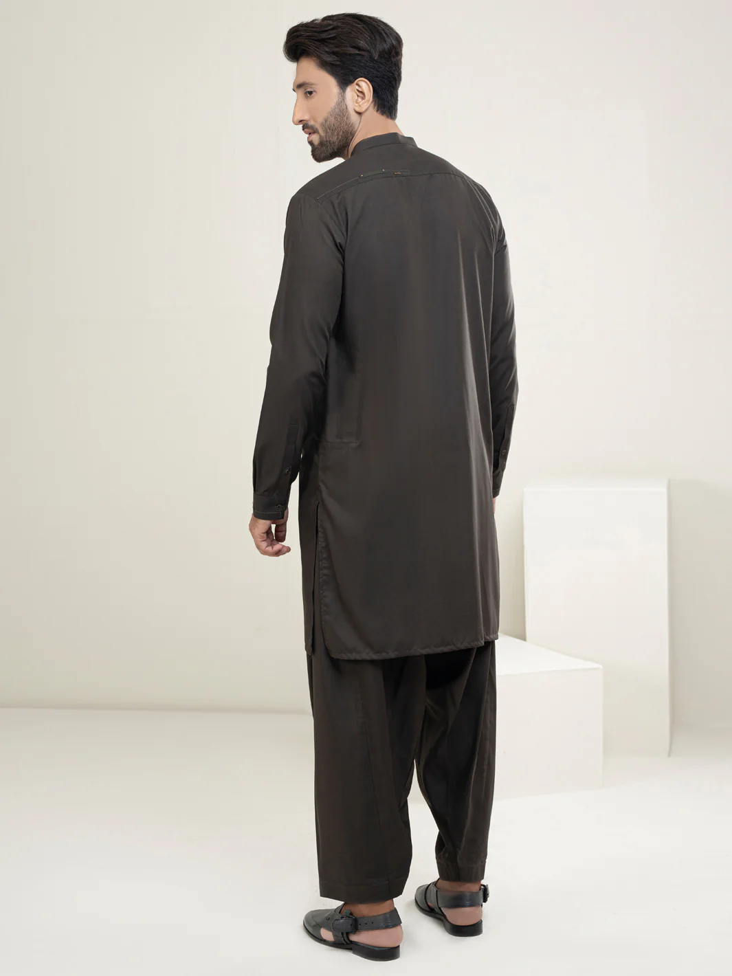 Dark Green Kameez Shalwar - AL-KS-2949 - Image 3