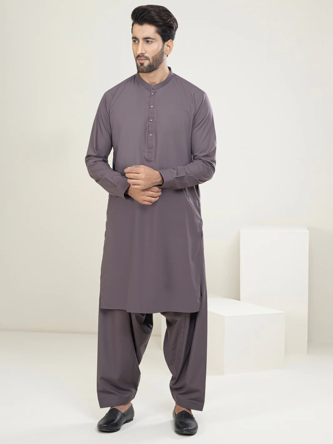 Dull Purple Kameez Shalwar - AL-KS-2953
