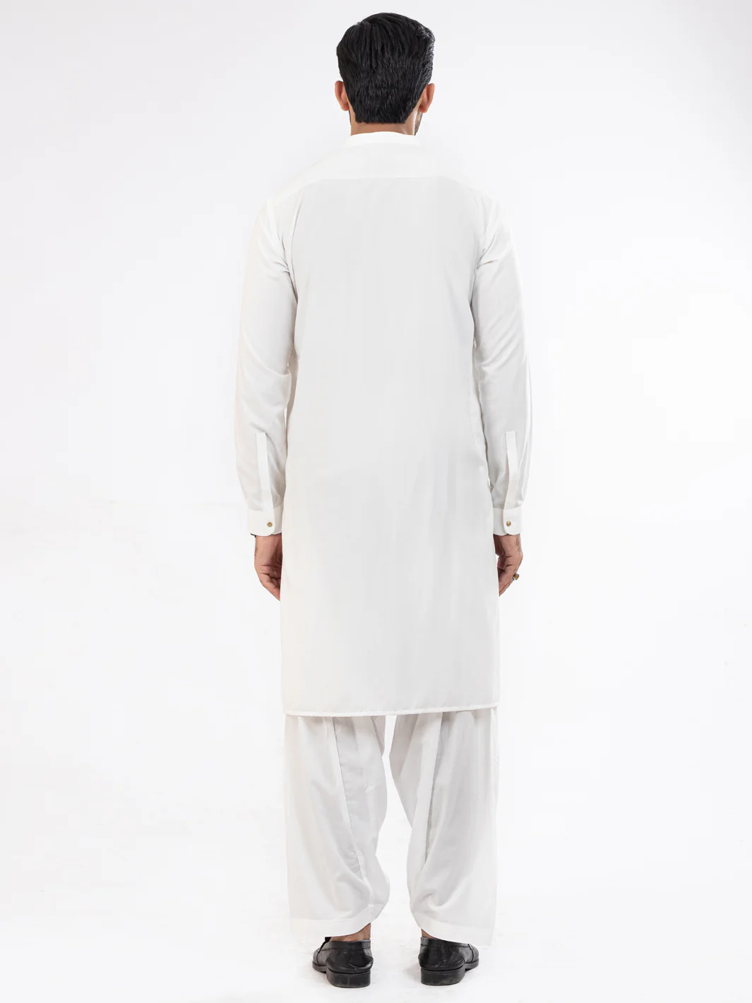 White Kameez Shalwar - AL-KS-2955A - Image 2