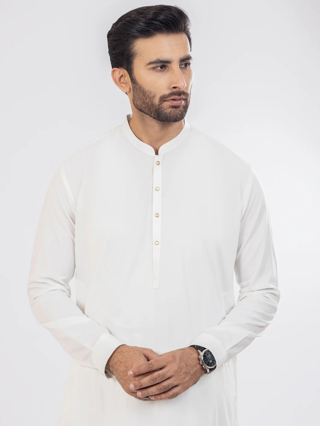 White Kameez Shalwar - AL-KS-2955A - Image 3