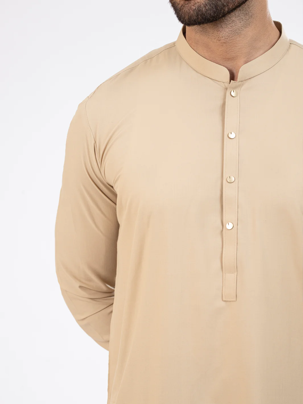 Beige Kameez Shalwar - AL-KS-2955C - Image 3