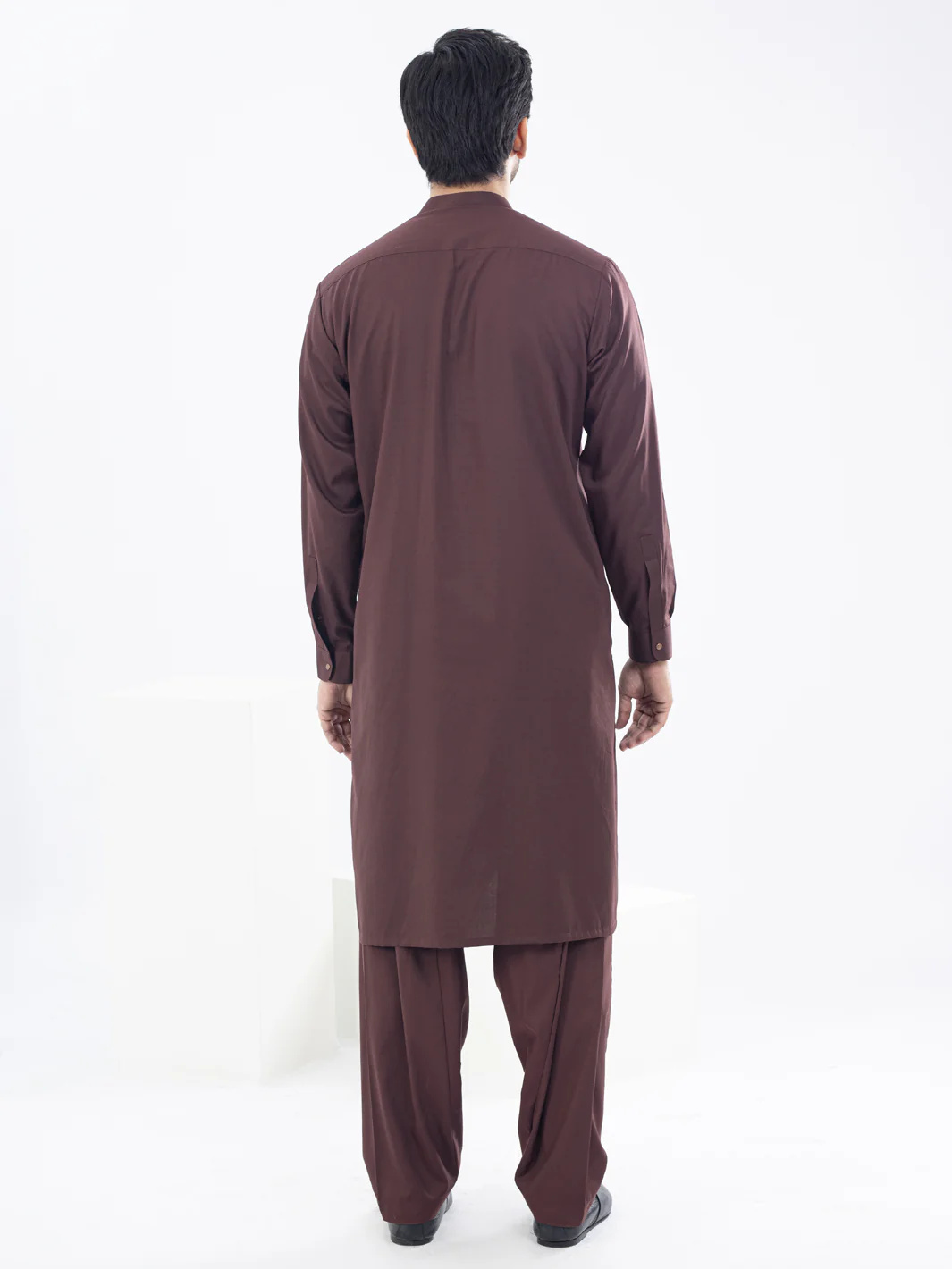 Maroon Kameez Shalwar - AL-KS-2970F - Image 2