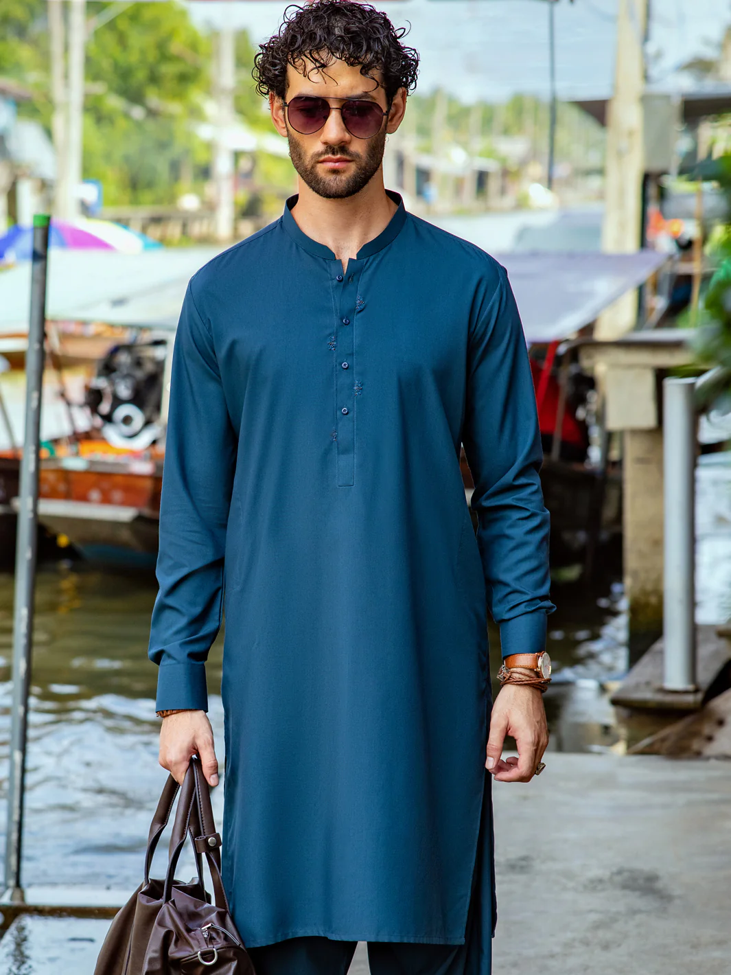 Green Blended Kameez Shalwar - AL-KS-2973 - Image 2