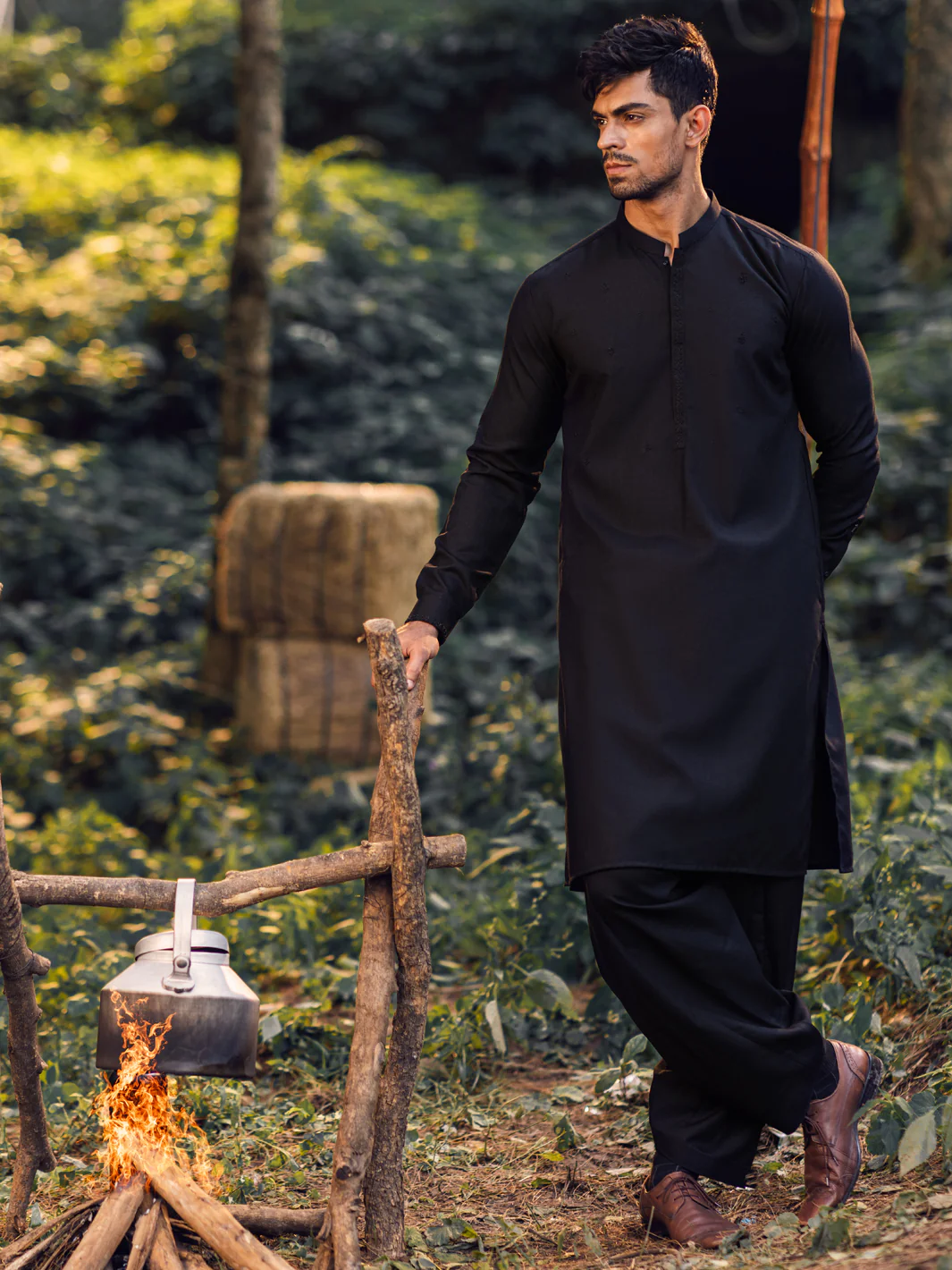 Black Kameez Shalwar - AL-KS-2974