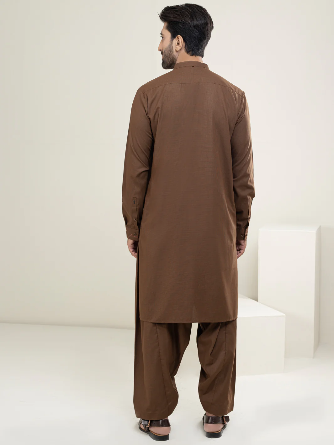Brown Kameez Shalwar - AL-KS-2977 - Image 2