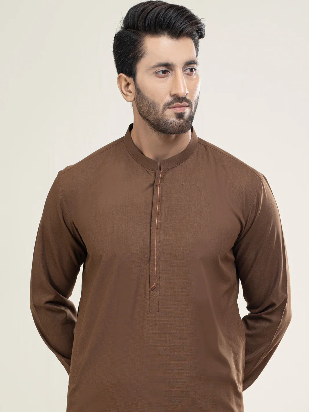 Brown Kameez Shalwar - AL-KS-2977 - Image 3