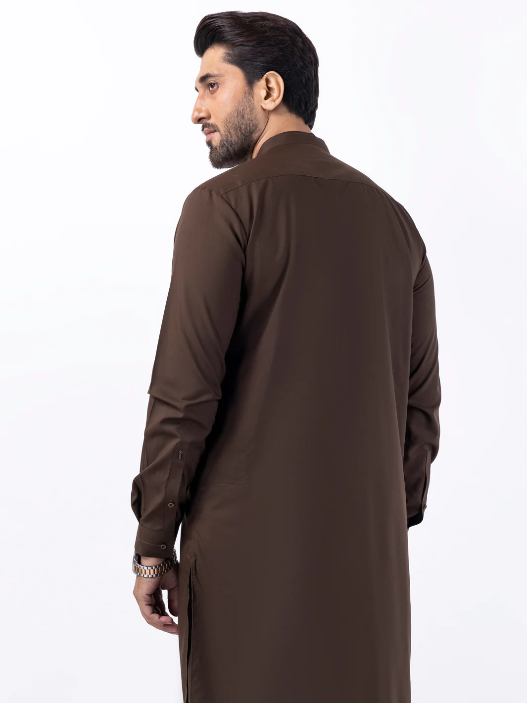 Brown Blended Kameez Shalwar - AL-KS-3087 - Image 3