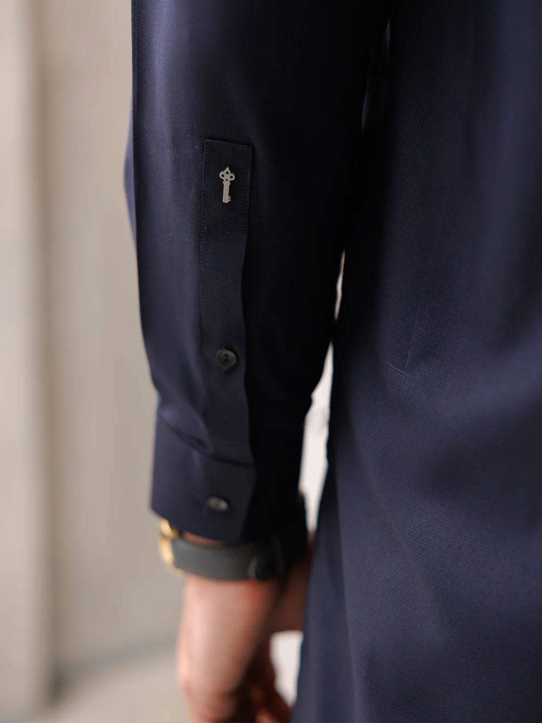 Dark Blue Blended Kameez Shalwar - AL-KS-3092 - Image 3