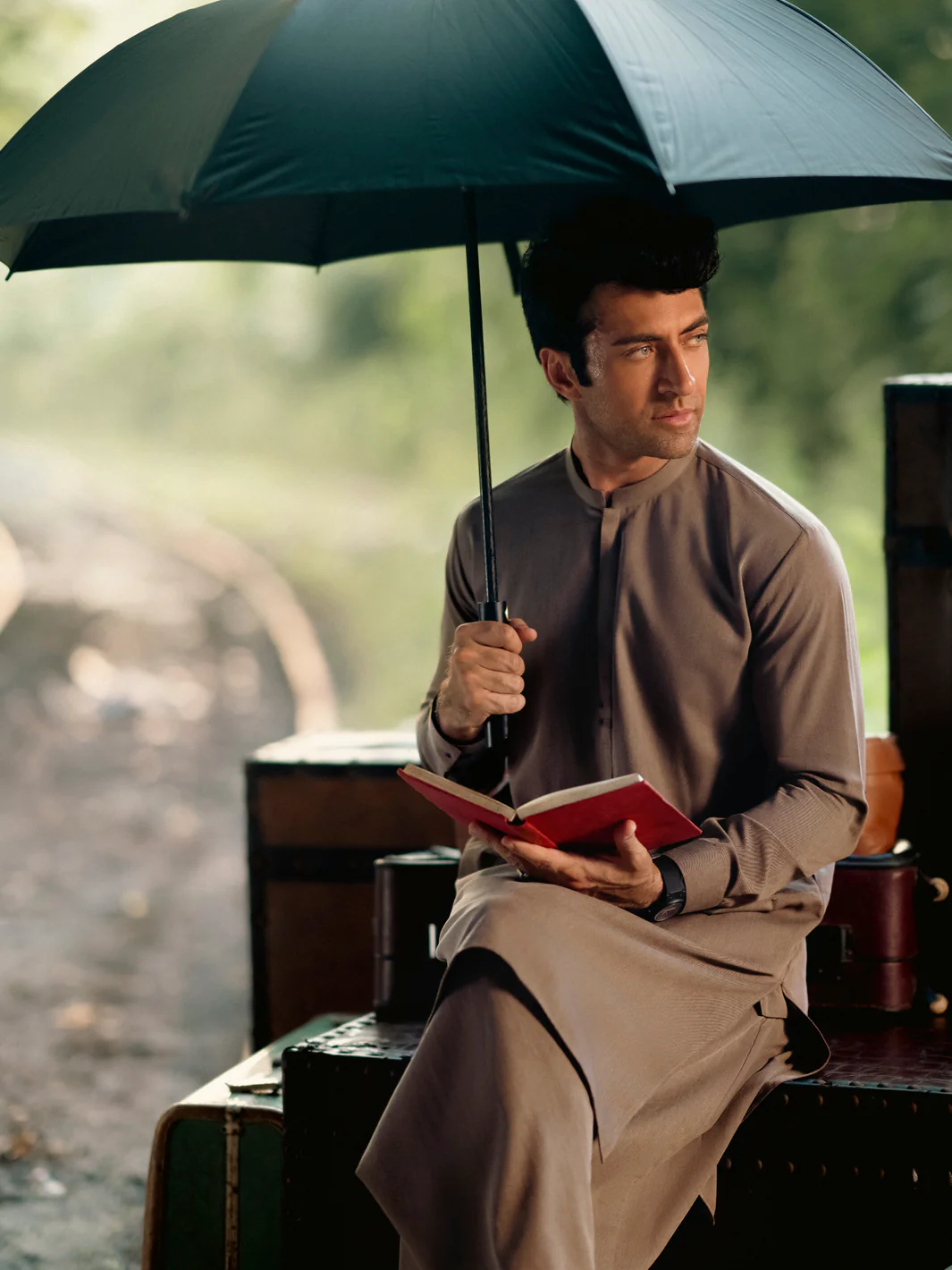 Brown Blended Kameez Shalwar - AL-KS-3117 - Image 3