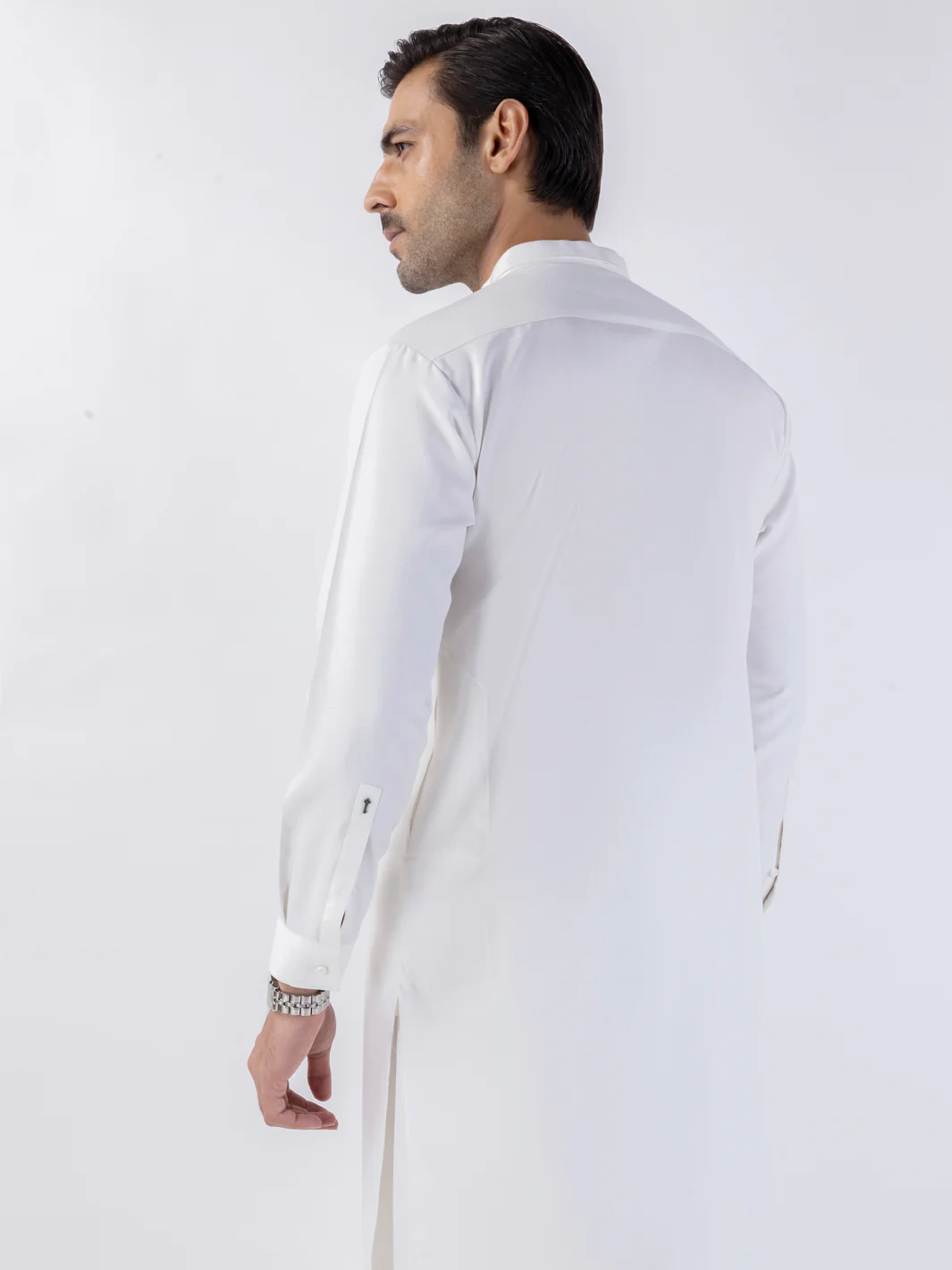 White Blended Kameez Shalwar - AL-KS-3138 - Image 4