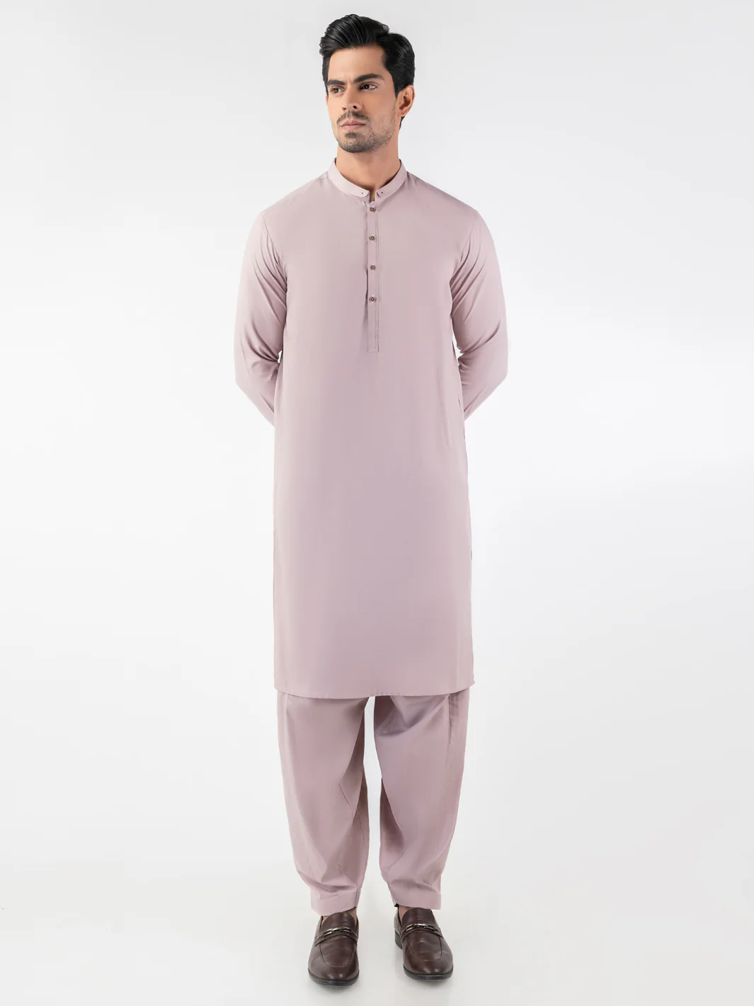 Light Purple Blended Kameez Shalwar - AL-KS-3148