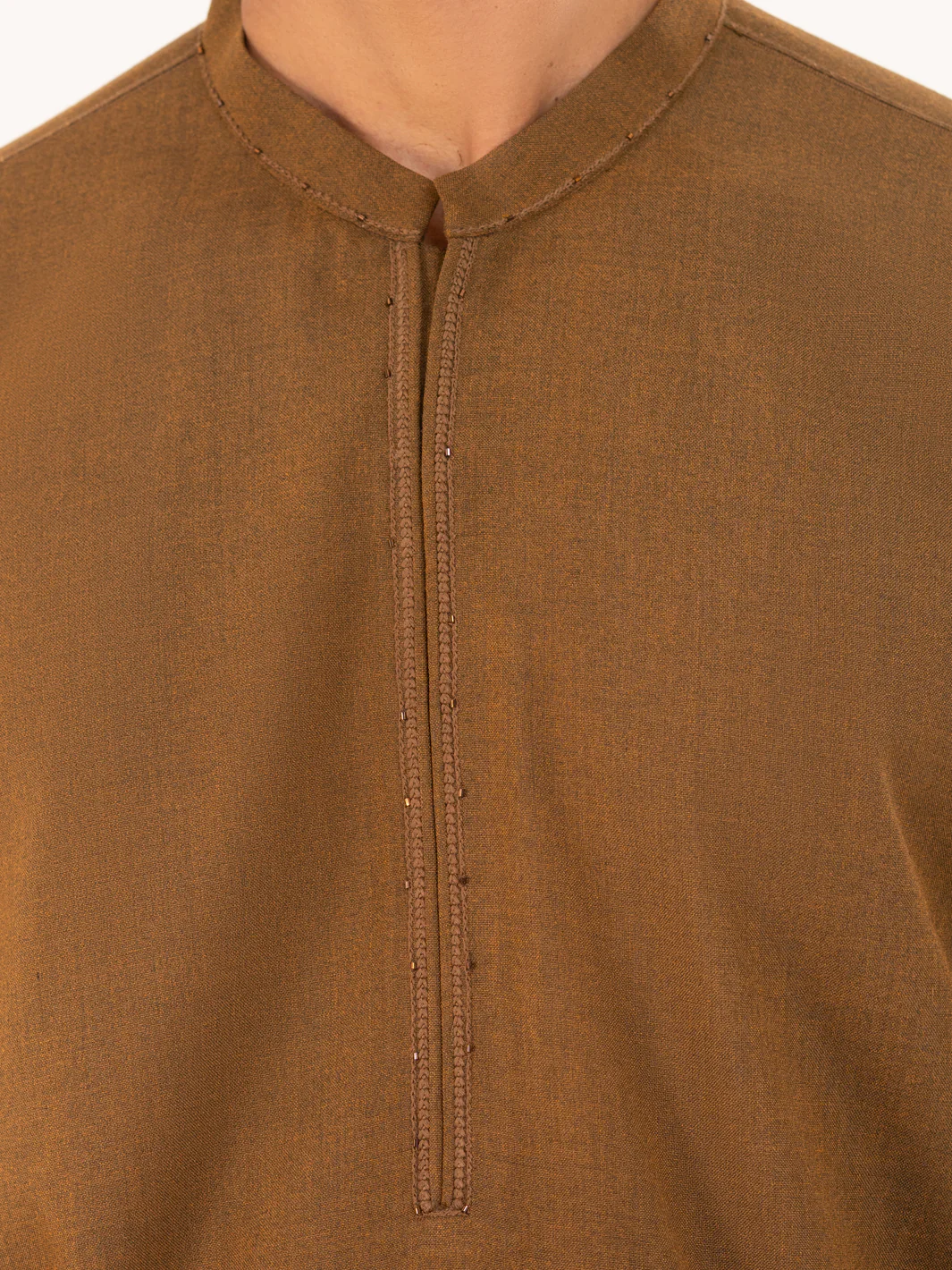 Brown Semi-Formal Kameez Shalwar - AL-KS-3161B - Image 6