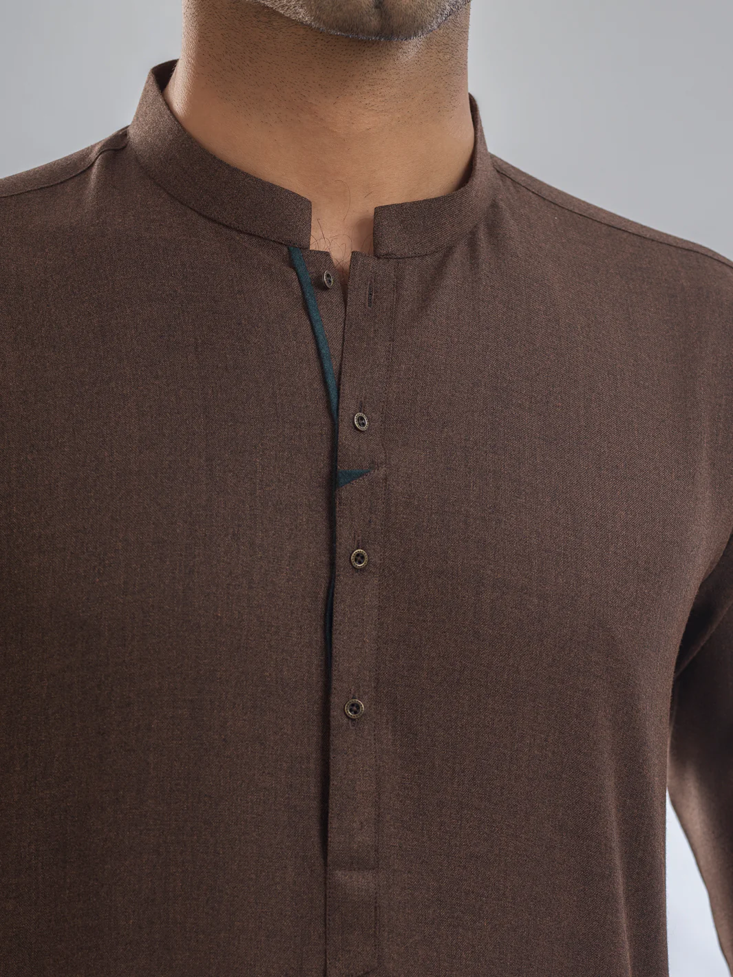 Brown Blended Kameez Shalwar - AL-KS-3174A - Image 4