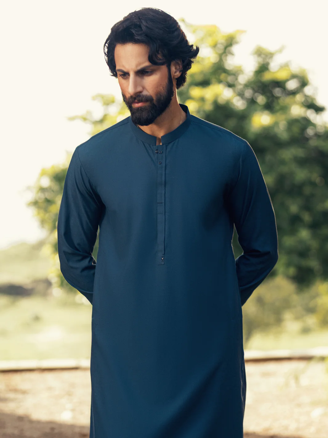 Teal Cut & Sew Kameez Shalwar - AL-KS-3175 - Image 4