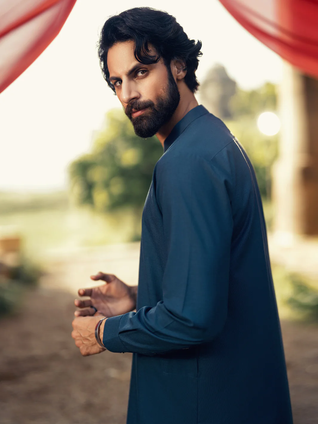 Teal Cut & Sew Kameez Shalwar - AL-KS-3175 - Image 6