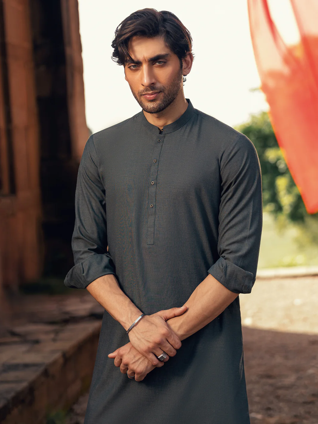 Green Cut & Sew Kameez Shalwar - AL-KS-3178 - Image 2