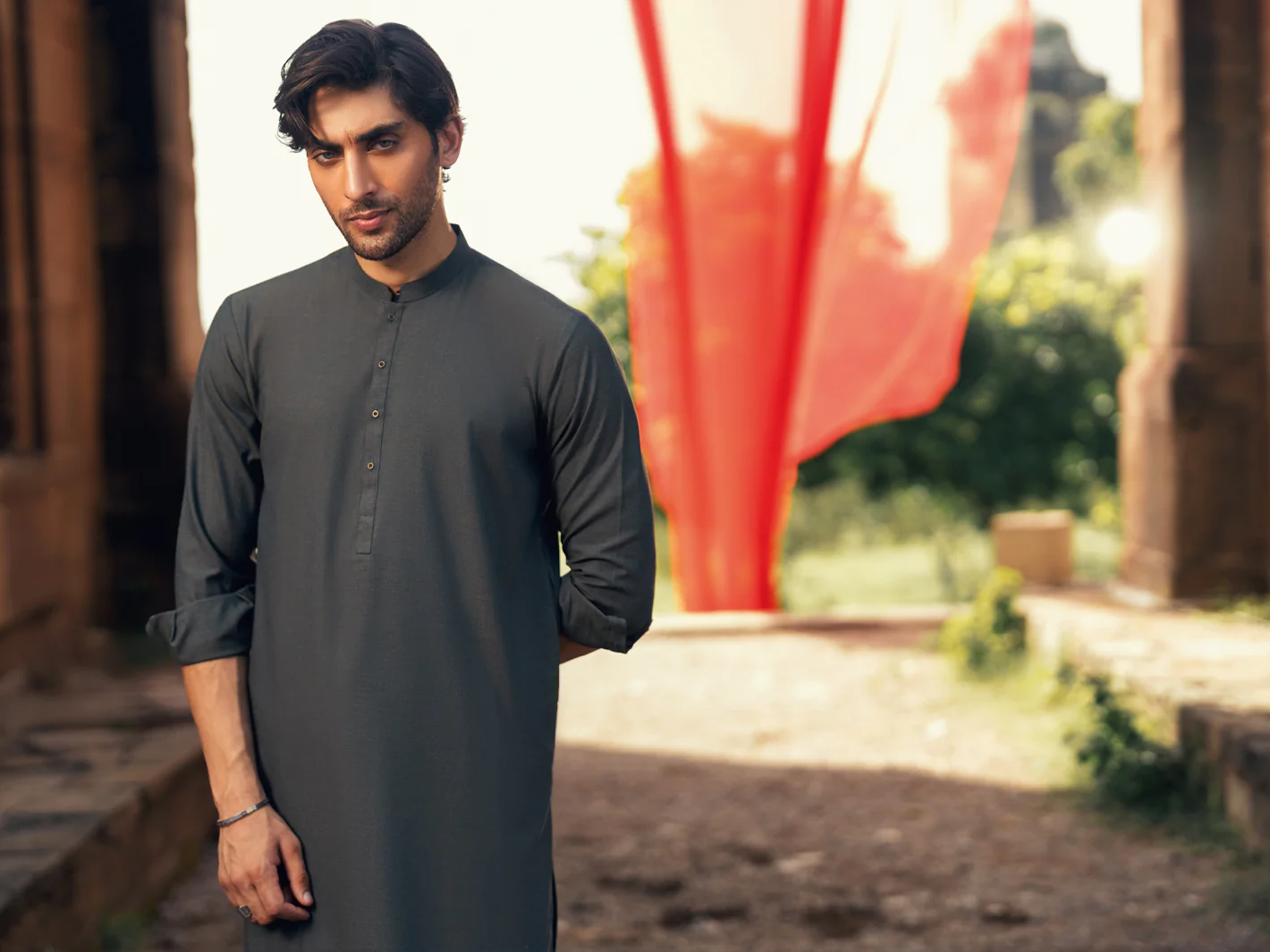 Green Cut & Sew Kameez Shalwar - AL-KS-3178 - Image 7